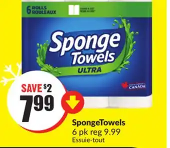 FreshCo Sponge towels 6 pk offer