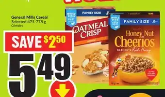 FreshCo General mills cereal selected 475-778 g offer