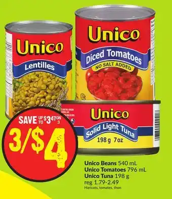 FreshCo Unico beans 540 ml unico tomatoes 796 ml offer