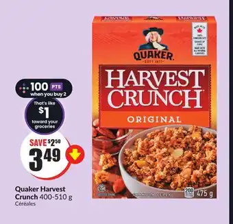 FreshCo Quaker harvest crunch 400-510g offer