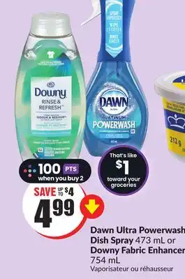 FreshCo Dawn ultra powerwash dish spray 473 ml or downy fabric enhancer 754 ml offer