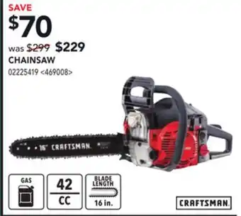 RONA Craftsman chainsaw offer