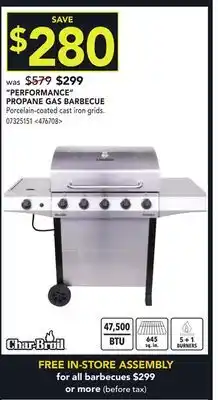 RONA Char-broil performance propane gas barbecue offer
