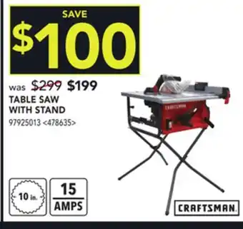 RONA Craftsman table saw with stand offer