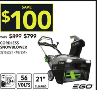 RONA Ego cordless snowblower offer