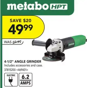 RONA Metabo hpt 4-1/2 angle grinder offer
