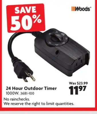 Home Hardware 24 hour outdoor timer offer