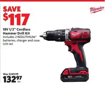 Home Hardware 18v 1/2 cordless hammer drill kit offer