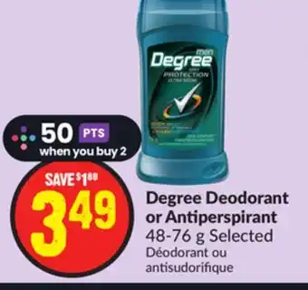 Chalo FreshCo Degree deodorant or antiperspirant 48-76 g offer