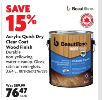 Home Hardware Acrylic quick dry clear coat wood finish offer