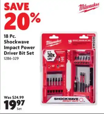 Home Hardware 18 pc. shockwave impact power driver bit set offer