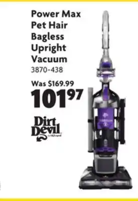 Home Hardware Power max pet hair bagless upright vacuum offer