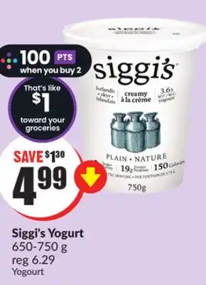 Chalo FreshCo Siggi's yogurt 650-750 g offer
