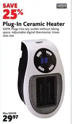 Home Hardware Plug-in ceramic heater offer