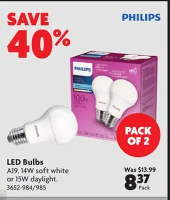 Home Hardware Led bulbs offer