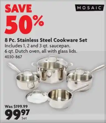 Home Hardware 8 pc. stainless steel cookware set offer