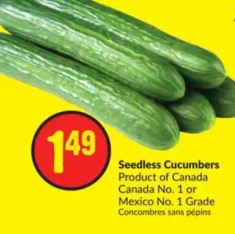 Chalo FreshCo Seedless cucumbers product of canada canada no. 1 or mexico no. 1 grade offer