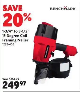 Home Hardware 1-3/4 to 3-1/2 15 degree coil framing nailer offer