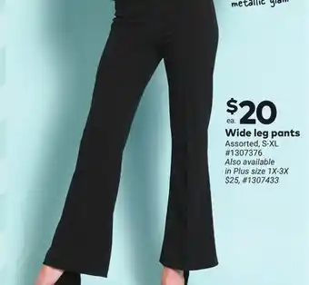 Giant Tiger Wide leg pants offer