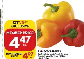 Giant Tiger Rainbow peppers offer