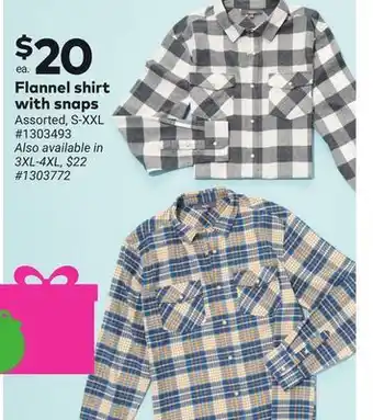 Giant Tiger Flannel shirt with snaps offer