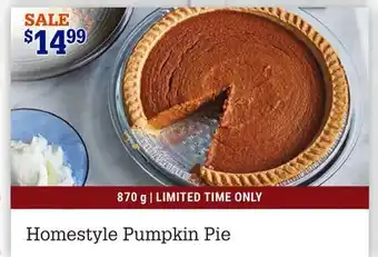 M & M Food Market Homestyle pumpkin pie offer