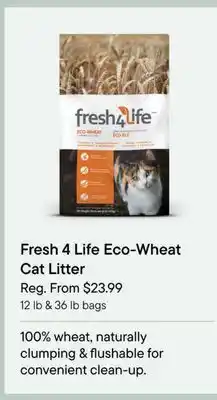 Petvalu Fresh 4 life eco-wheat cat litter offer