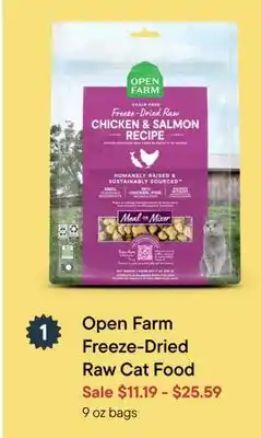 Petvalu Open farm freeze-dried raw cat food offer