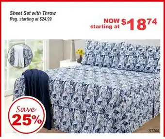 Oxford Mills Sheet set with throw offer
