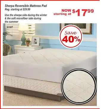Oxford Mills Sherpa reversible mattress pad offer