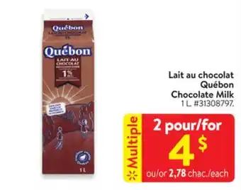 Walmart Québon chocolate milk offer