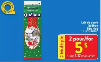 Walmart Québon egg nog offer