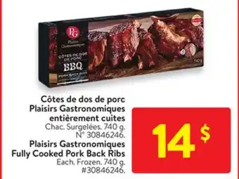 Walmart Plaisirs gastronomiques fully cooked pork back ribs offer