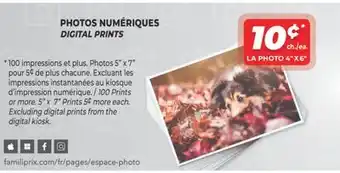 Familiprix Digital prints offer