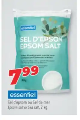 Familiprix Essentiel epsom salt or sea salt offer