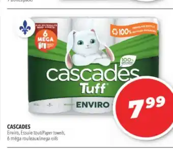 Familiprix Cascades paper towels 6 mega rolls offer