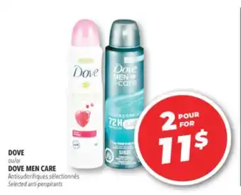 Familiprix Dove or dove men care selected anti-perspirants offer