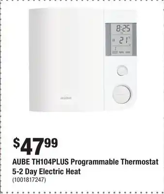 Aube th104plus programmable thermostat 5-2 day electric heat