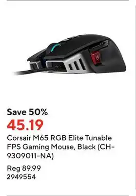Staples Corsair m65 rgb elite tunable fps gaming mouse, black (ch-9309011-na) offer