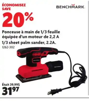 Home Hardware 1/3 sheet palm sander, 2.2a offer