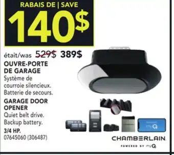 RONA Chamberlain 3/4 hp. garage door opener offer