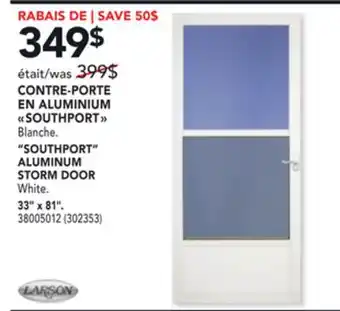RONA Southport aluminum storm door offer