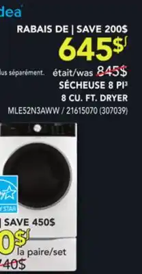 RONA Midea 8 cu. ft. dryer offer