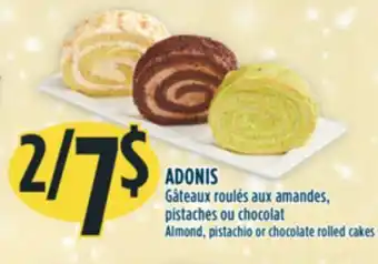 Marché Adonis Adonis gâteaux roulés aux amandes, pistaches ou chocolat offer