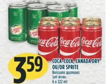 Marché Adonis Coca-cola, canada dry ou sprite boissons gazeuses offer