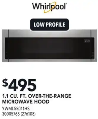 Réno Dépôt Whirlpool 1.1 cu. ft. over-the-range microwave hood offer