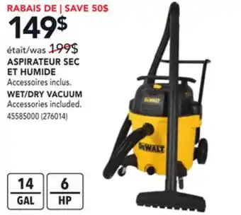 Réno Dépôt Dewalt wet/dry vacuum offer