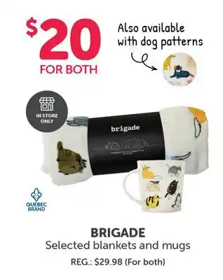 Mondou Brigade selected blankets and mugs offer