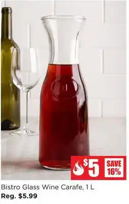 Kitchen Stuff Plus Bistro glass wine carafe 1 l offer
