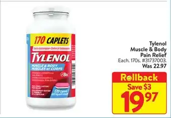 Walmart Tylenol muscle & body pain relief offer